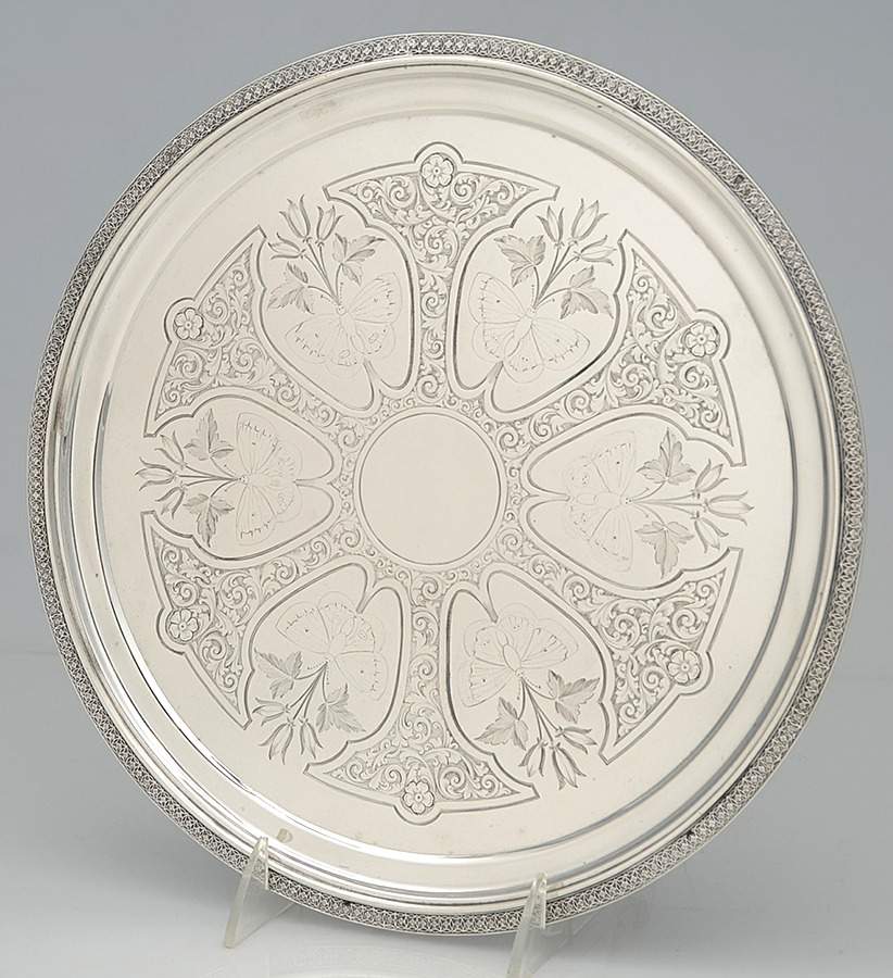 1343 (Sterling, Hollowware) 11" Round Tray by Tiffany & CO SILVER-1
