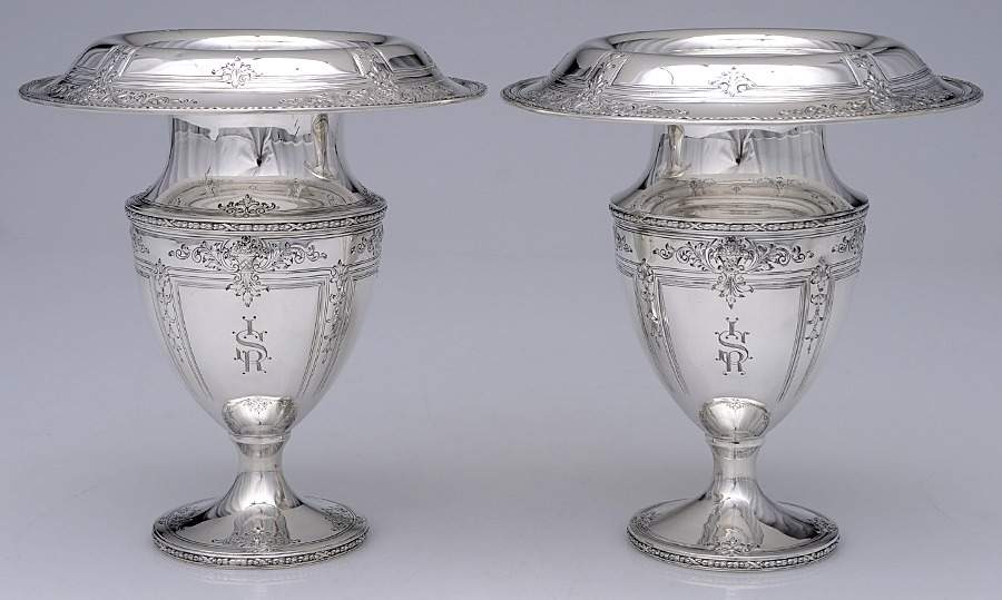 5511 (Sterling, Hollowware) Set of 2 6" Vase by Theodore B Starr-1