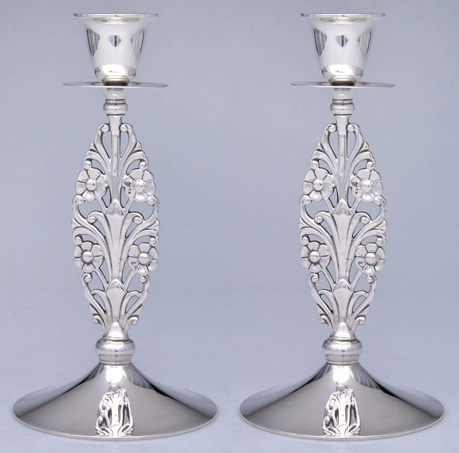 23152 (Sterling, Hollowware) Pair of 9" Candlesticks by Tiffany & CO SILVER-1