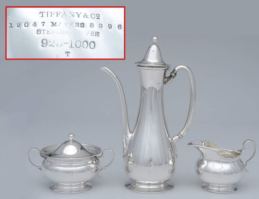 12047 (Sterling, Hollowware) 3 Pc Demi Set-(SDEP,SSUD,SCRD) by Tiffany & CO SILVER-1