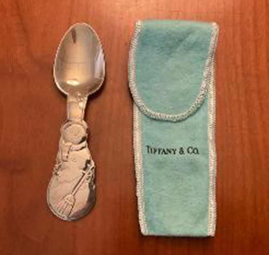 TIS110 (Sterling) Straight Handle Baby Spoon by Tiffany & CO SILVER-1