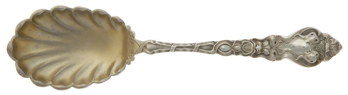 Douvaine (Sterling, 1890) Sugar Shell Spoon by Unger Brothers-1