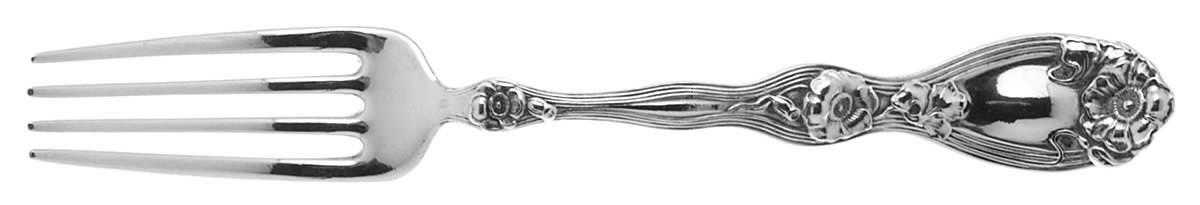 La Fleurette (Sterling, 1904) Luncheon/Dessert Fork, Solid Piece by Unger Brothers-1