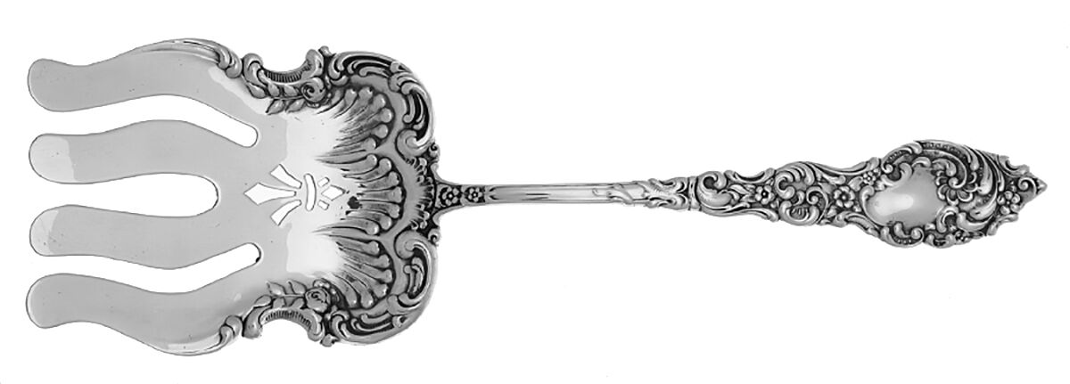 Passaic (Sterling, 1900) Large Solid Asparagus Serving Fork by Unger Brothers-1