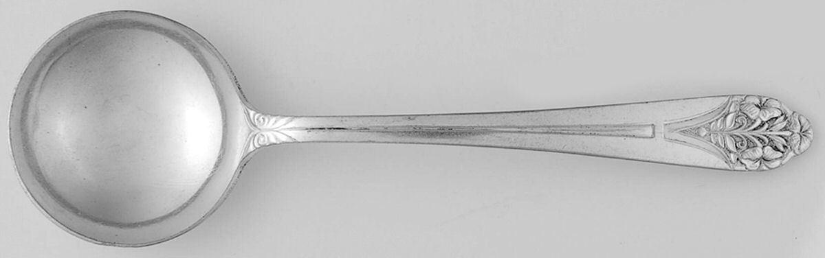 Claudia (Silverplate) Round Bowl Soup Spoon (Bouillon) by Unknown Mfg Silver-1
