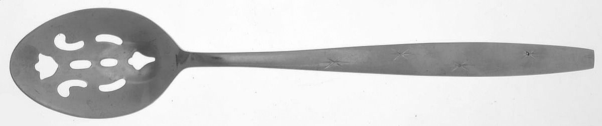 Heavenly Star (Stainless) Pierced Solid Serving Spoon by Unknown Mfg Silver-1