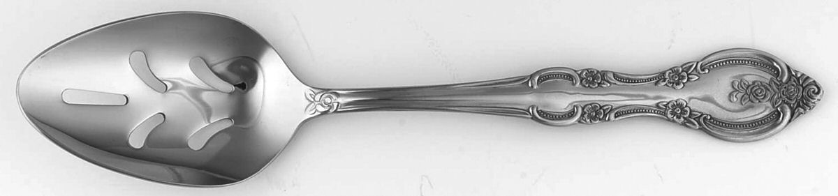 Marseilles (Stainless) Pierced Tablespoon (Serving Spoon) by Unknown Mfg Silver-1
