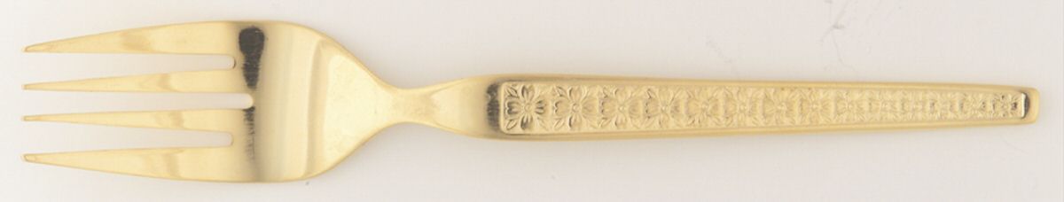 Trocader (Gold Electroplate) Individual Salad Fork by Unknown Mfg Silver-1