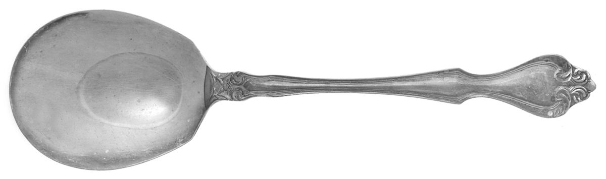 UNF443 (Nickel) Solid Smooth Casserole Spoon by Unknown Mfg Silver-1