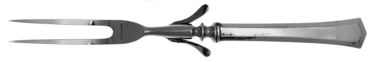 Farmington (Silverplate, 1917) Small Steak Carving Fork with Stainless Prongs by Universal Silver-1