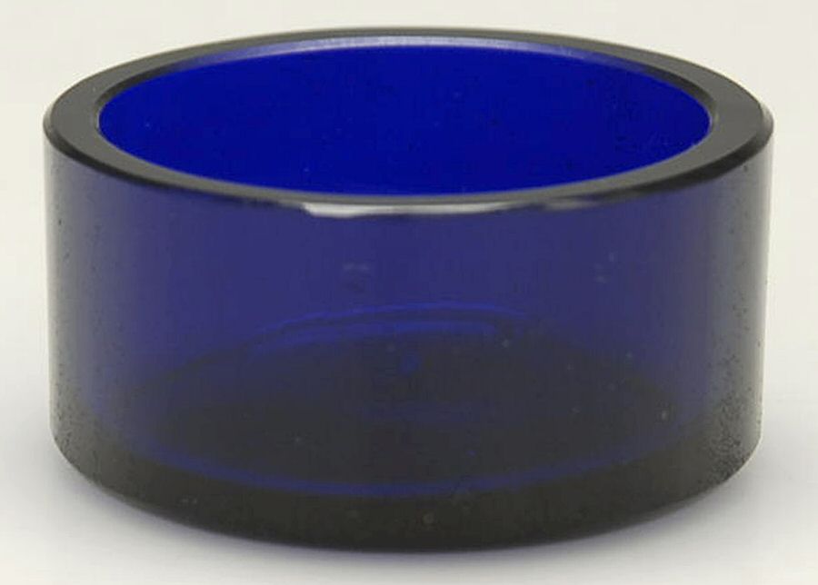 Glass and Plastic Liners (Hollowware) Cobalt Blue Salt Cellar Liner by Unknown Manufacturer-1