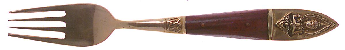 Siam-Brown (Brass) Dessert Fork by Unknown Mfg Silver-1