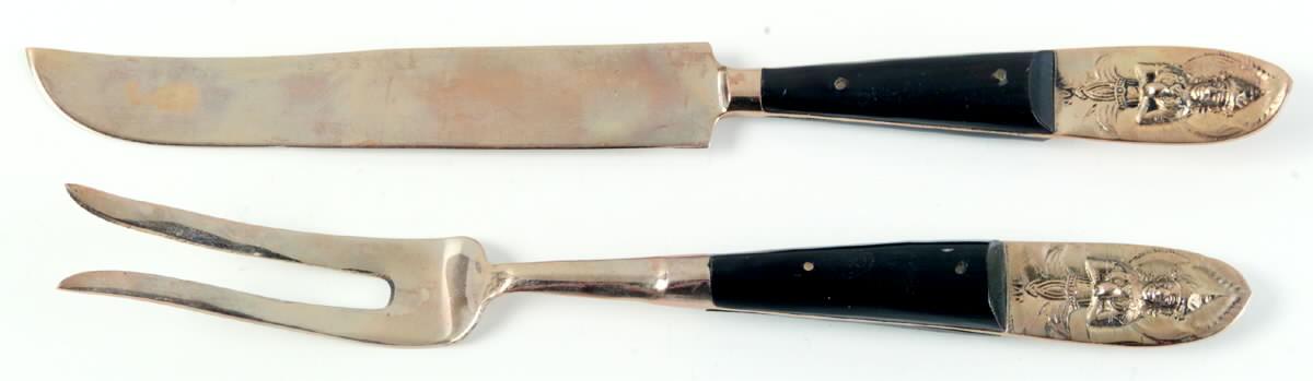 Thailand Small Stainless Blade 2-Piece Steak Carving Set by Unknown Mfg Silver-1