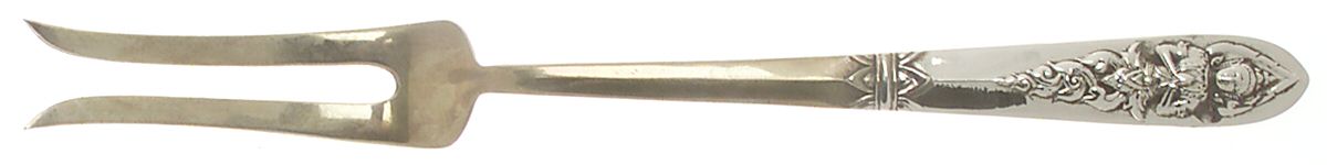 Siam-Brass-Full Figure Buddha Large Stainless-Prong Roast Carving Fork by Unknown Mfg Silver-1