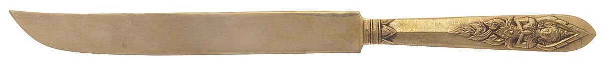 Siam-Brass-Full Figure Buddha Small Steak Carving Knife with Stainless Blade by Unknown Mfg Silver-1