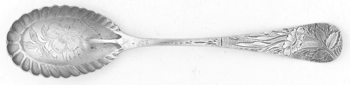 UNF708 (Sterling) Bright Cut Bowl Sugar Spoon by Unknown Mfg Silver-1