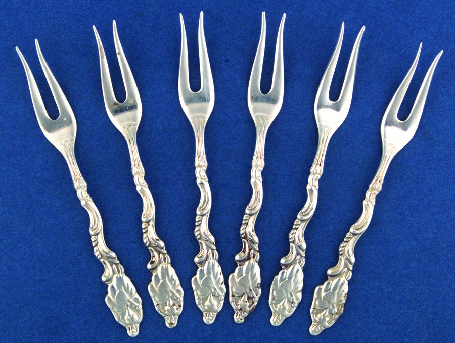 Sweden Silverplate Flatware Snail Fork - Set of 6 by Unknown Mfg Silver-1