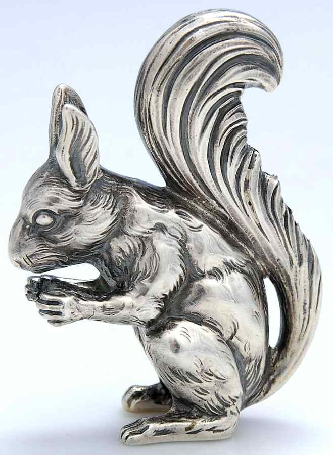 Germany Sterling Hollowware Squirrel Figurine by Unknown Manufacturer-1