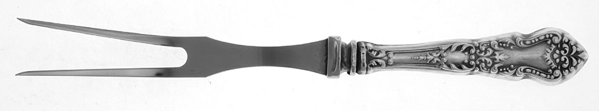 UNF997 (Sterling, England) Small Steak Carving Fork with Stainless Prongs by Unknown Mfg Silver-1