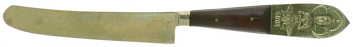 Siam-Brown (Brass)-Brown Handle New French Hollow Knife by Unknown Mfg Silver-1