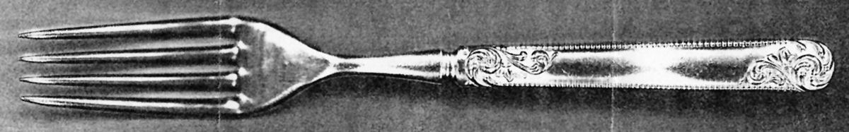 UNF1873 (Silverplate) Indented Solid Handled Fork by Unknown Mfg Silver-1