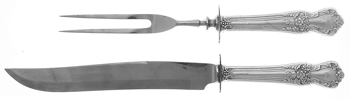UNF1259 (Sterling) Small Stainless Blade 2-Piece Steak Carving Set by Unknown Mfg Silver-1