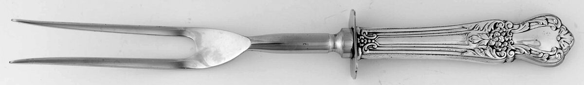 UNF1259 (Sterling) Large Stainless-Prong Roast Carving Fork by Unknown Mfg Silver-1