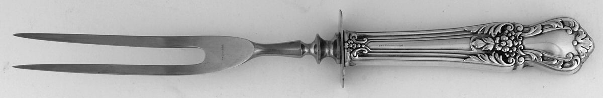 UNF1259 (Sterling) Small Steak Carving Fork with Stainless Prongs by Unknown Mfg Silver-1