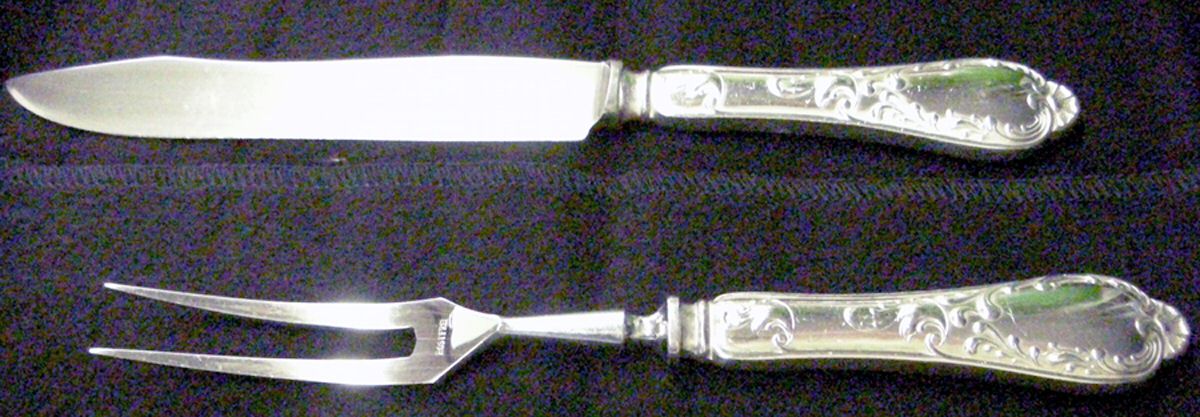 Unf1894 (Silverplate) Small Stainless Blade 2-Piece Steak Carving Set by Unknown Mfg Silver-1