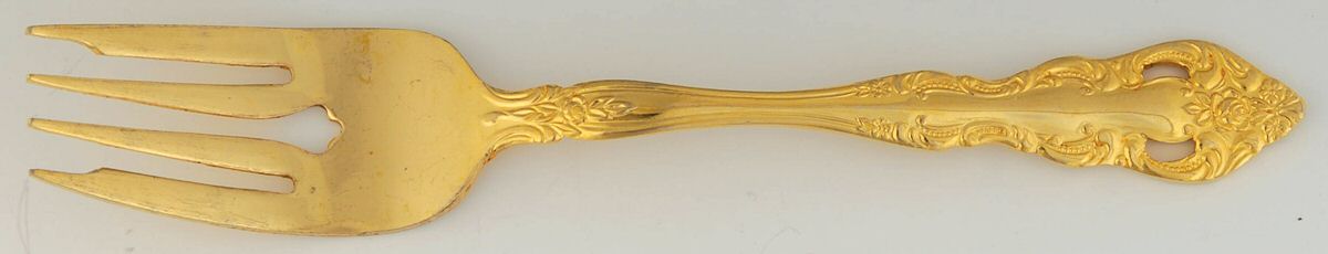 Royal Splendor (Gold Electroplate) Individual Salad Fork by Unknown Mfg Silver-1