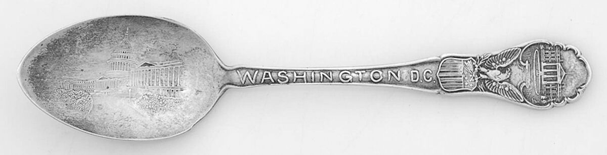 States & Cities Souvenir Spoons(Slvp) Washington DC Teaspoon by Unknown Mfg Silver-1