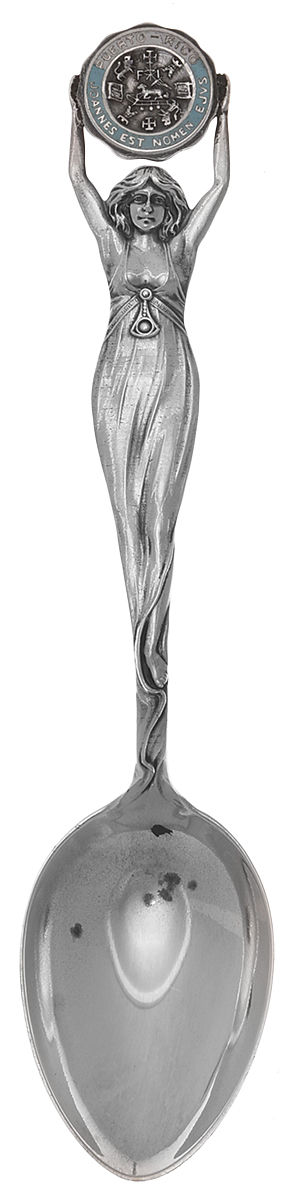 Sterling Souvenir Spoons Puerto Rico Teaspoon by Unknown Mfg Silver-1