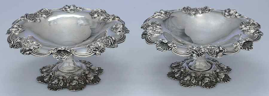 0332 (Sterling, Hollowware) Set of 2 Medium Compote by Unger Brothers-1