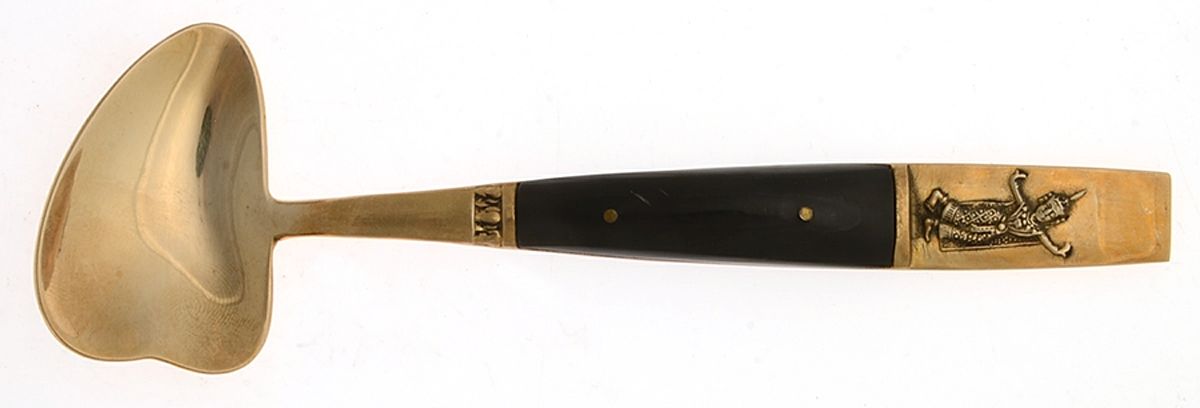 Siam (Brass) Large Solid Jelly Server by Unknown Mfg Silver-1