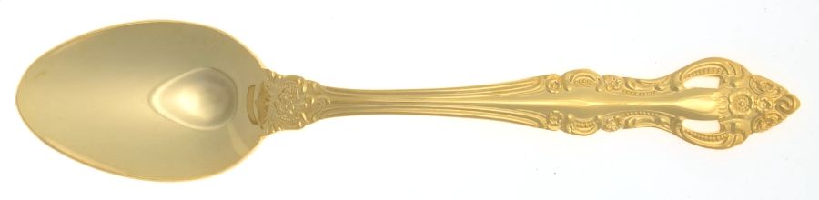 Romantic Rose (Gold Electroplate) Place/Oval Soup Spoon by Unknown Mfg Silver-1