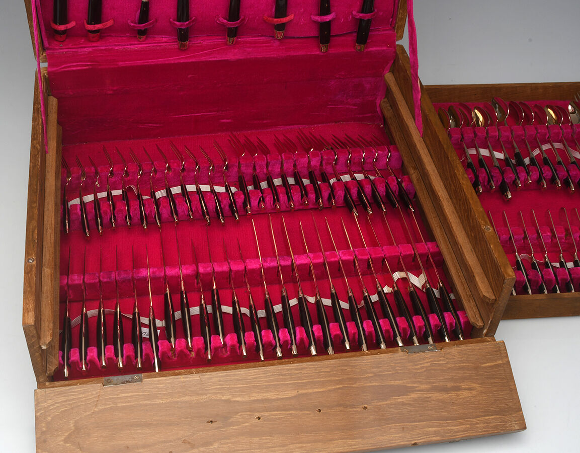 URT2 (Brass) 142 Piece Set w/Flatware Chest by Urai Thailand-5