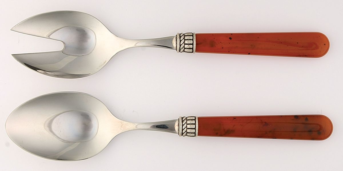 Florentine-Marbleized Brown (2 Pc) Solid Salad Set by Vietri-1