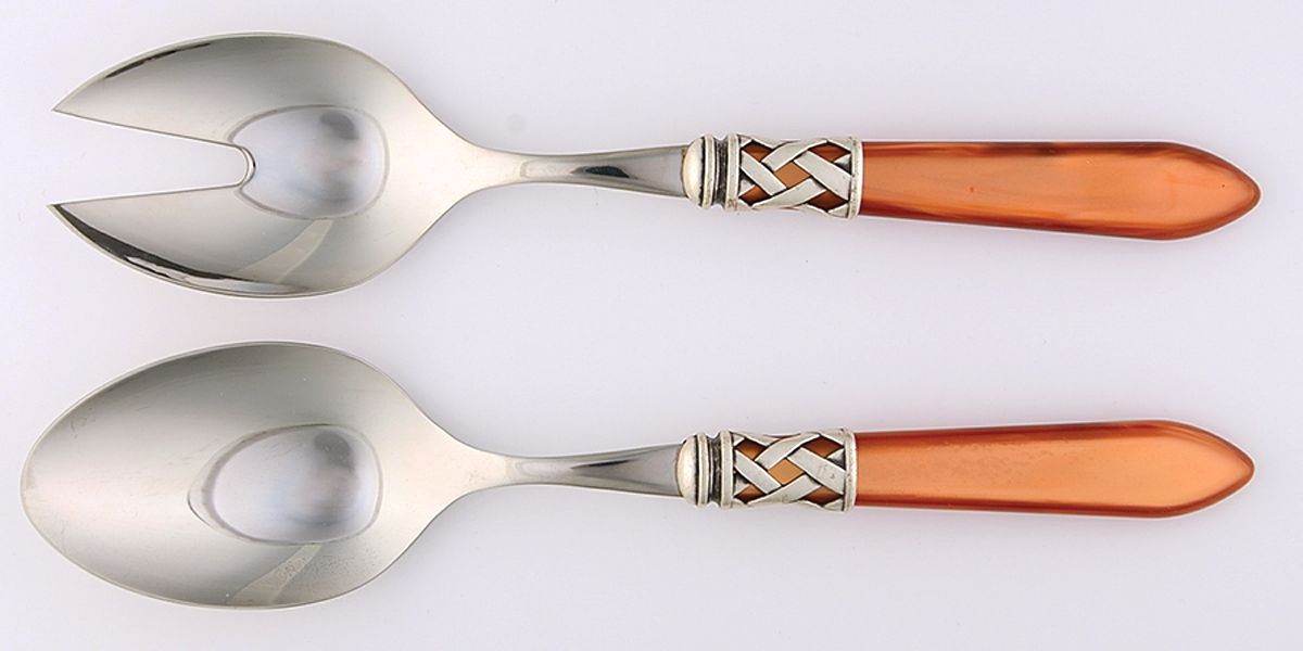 Aladdin-Pearlized Brown (Antique Lattice) (2 Pc) Solid Salad Set by Vietri-1