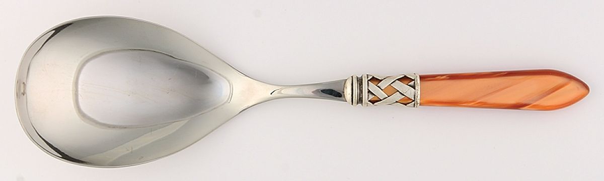 Aladdin-Pearlized Brown (Antique Lattice) Solid Serving Spoon by Vietri-1