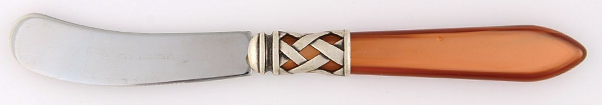 Aladdin-Pearlized Brown (Antique Lattice) Hollow Handle Master Butter Knife by Vietri-1
