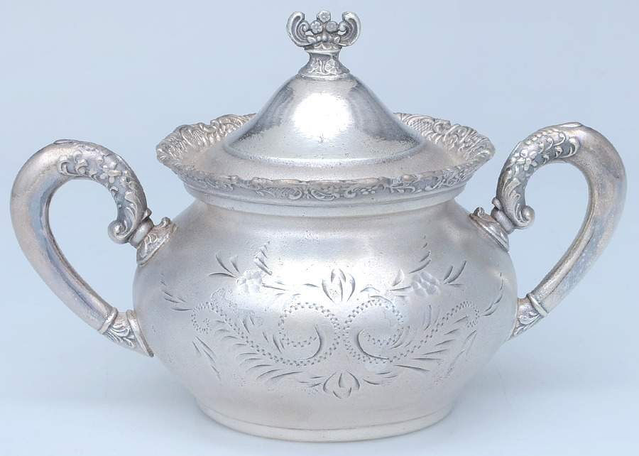 468 (Silverplate, Hollowware) Sugar Bowl & Lid by Van Bergh-1
