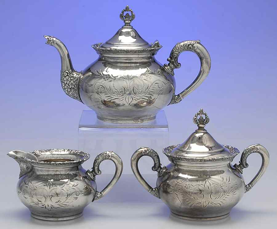 468 (Silverplate, Hollowware) 3 Piece Tea Set (PTP, PCR, PSU) by Van Bergh-1