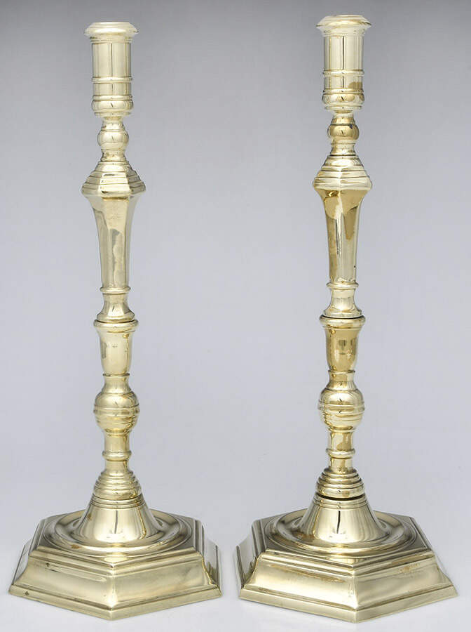 Brassware Collection (Hollowware) Pair of 15" Candlesticks by Virginia Metalcrafters-1
