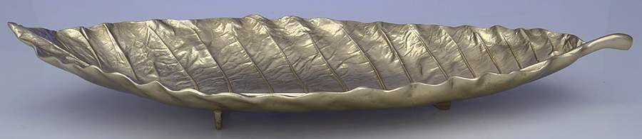 Leaves of the Month (Brass, Hollowware) 20" Leaf Platter by Virginia Metalcrafters-1