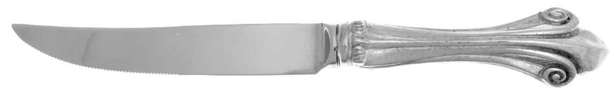 Fleur de Lis (Pewter) Individual Steak Knife Hollow Handle by Valpeltro-1