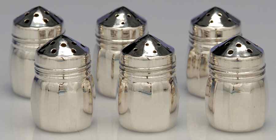 Sterling Hollowware Individual Salt & Pepper (3 Sets) by Valentine Linsley-1
