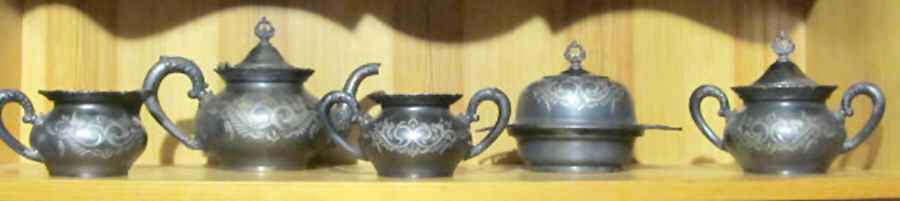 468 (Silverplate, Hollowware) (4 Piece) Silverplate Tea Set by Van Bergh-1