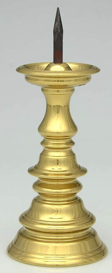 Colonial Williamsburg Brass Candlesticks 7" Pillar Candleholder by Virginia Metalcrafters-1