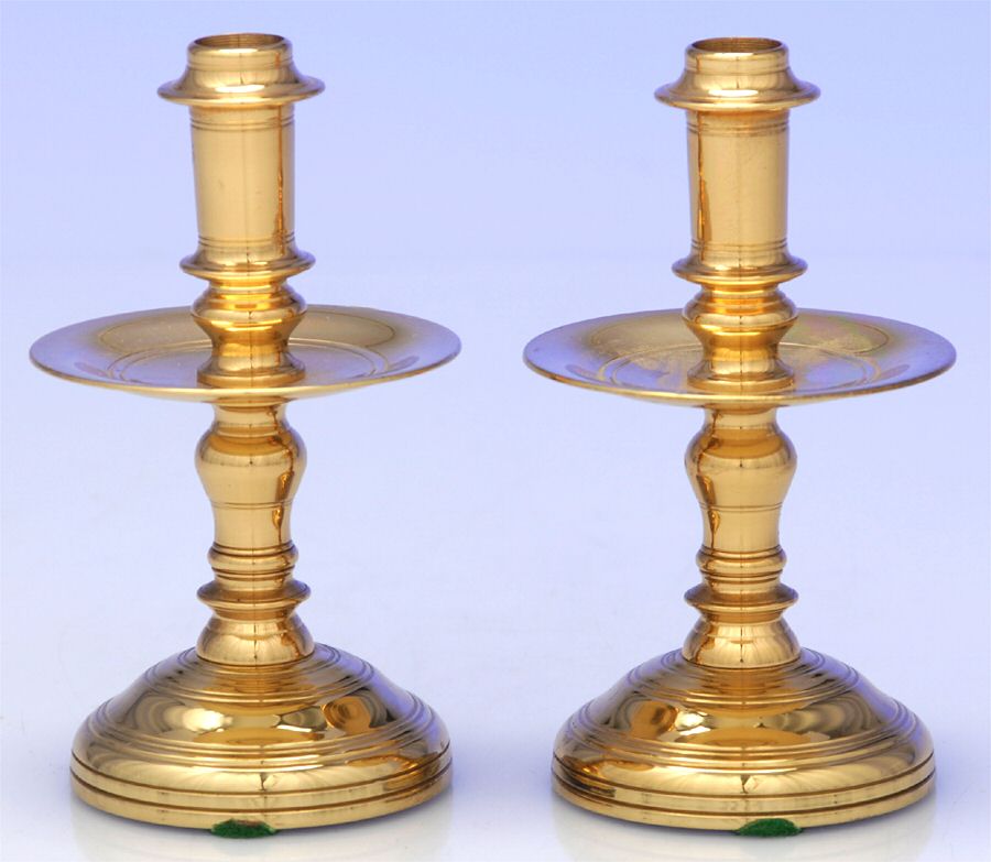 Colonial Williamsburg Brass Candlesticks Pair of 4" Candlesticks by Virginia Metalcrafters-1