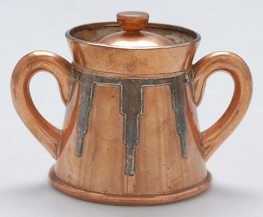 555 (Copper, Hollowware) Sugar Bowl & Lid by Victoria Mexico Taxc-1